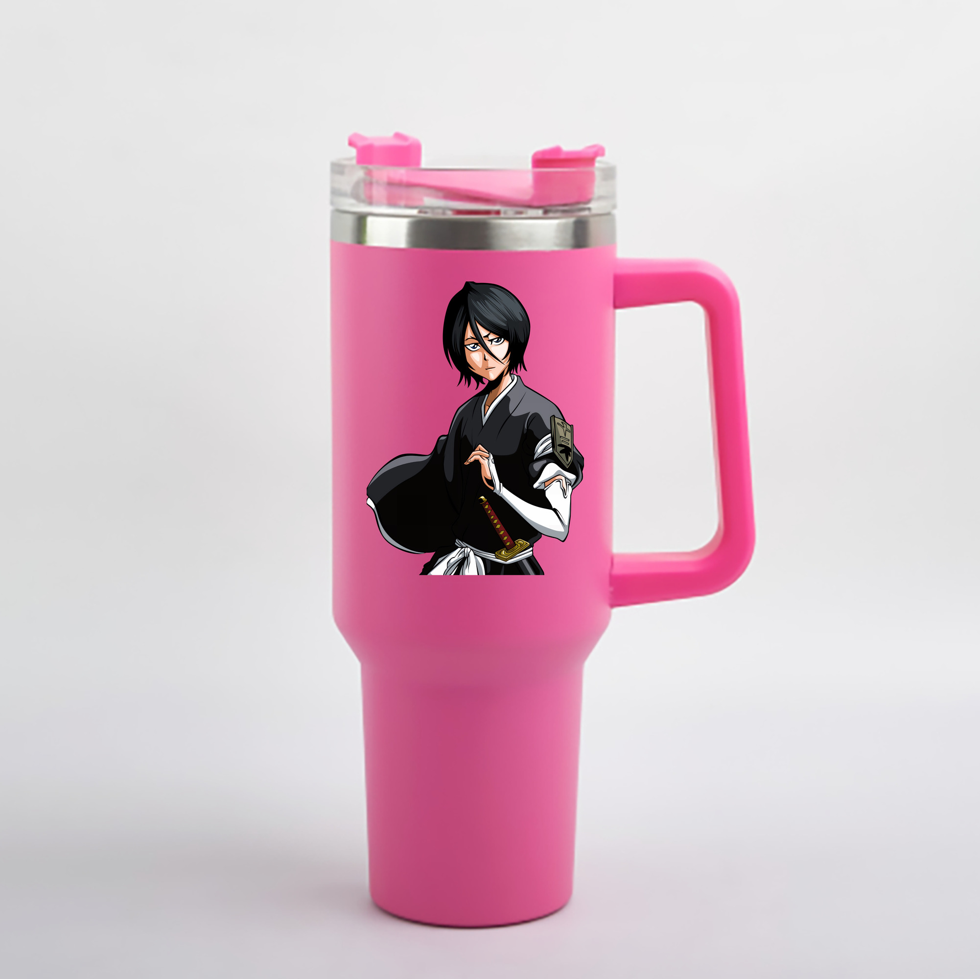 （画像用） ブリーチ 朽木ルキア BLEACH Kuchiki Rukia 1200mL車用タンブラー - クリスタルステッカー（プラスチックストロー付き）